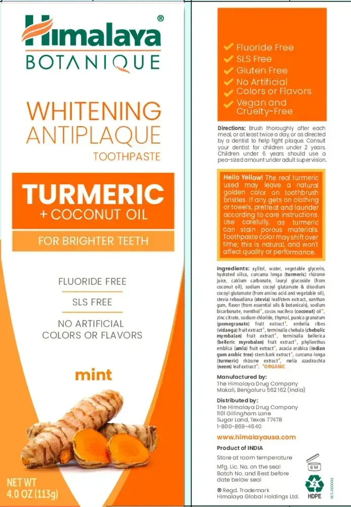 Product image for Whitening Antiplaque Turmeric + Coconut Oil Toothpaste.