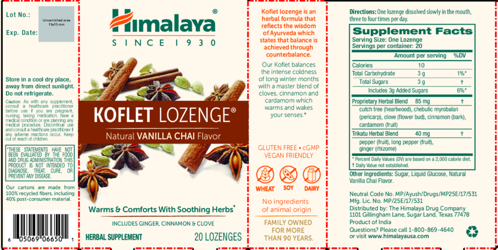 Product image for Koflet Lozenges Vanilla Chai.