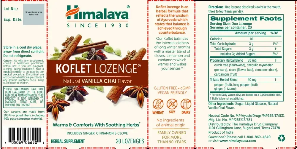 Product image for Koflet Lozenges Vanilla Chai.