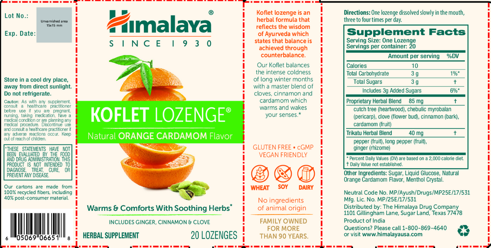 Product image for Koflet Lozenges Orange Cardamom.