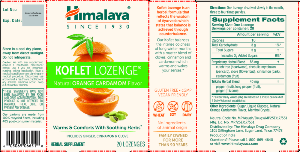 Product image for Koflet Lozenges Orange Cardamom.