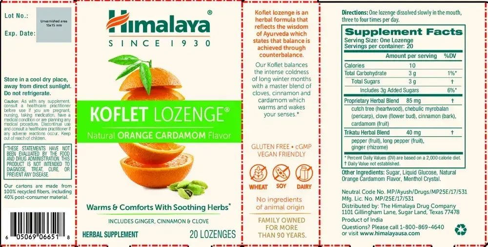 Product image for Koflet Lozenges Orange Cardamom.