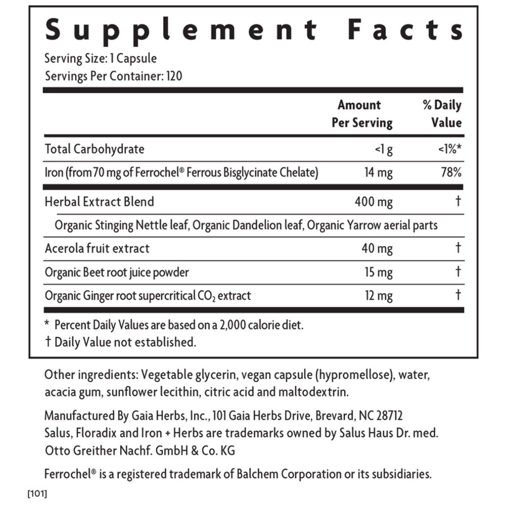 Product image for Iron &amp; Herbs Phyto Caps.