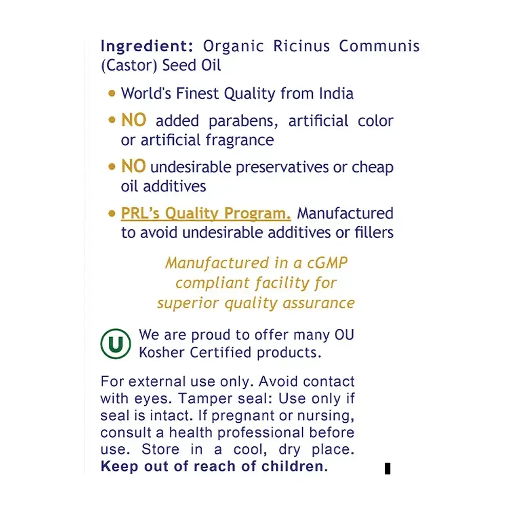 Product image for Premier Organic Castor Oil.