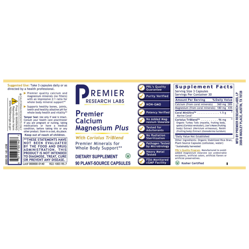 Product image for Premier Calcium Magnesium Plus.