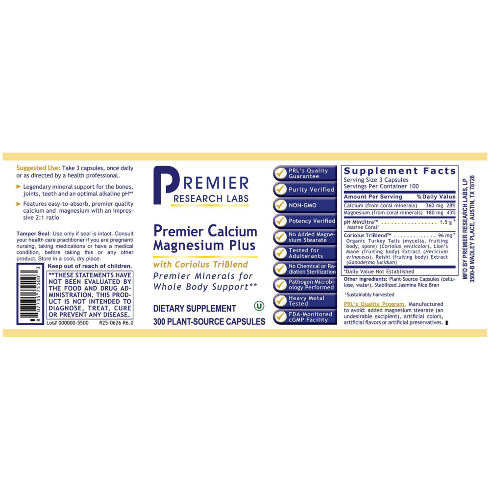 Product image for Premier Calcium Magnesium Plus.