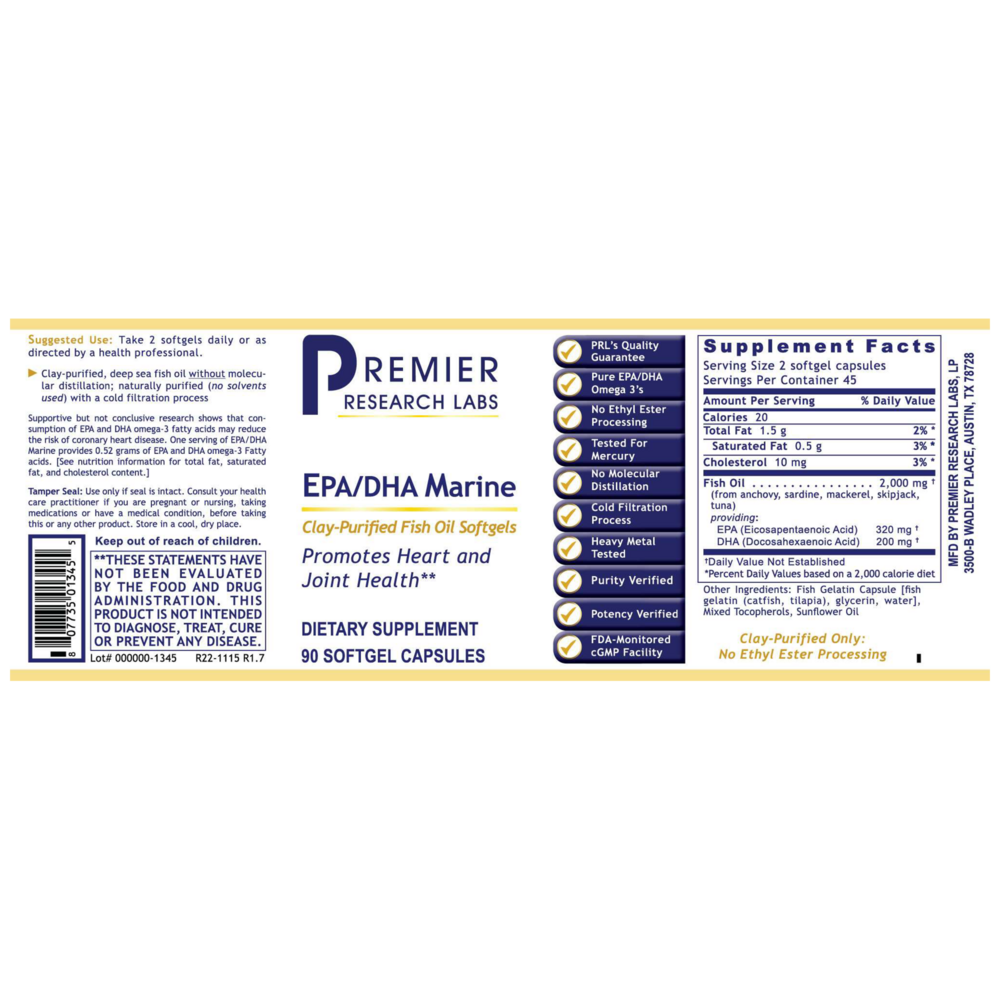 Product image for EPA/DHA Marine Softgels.