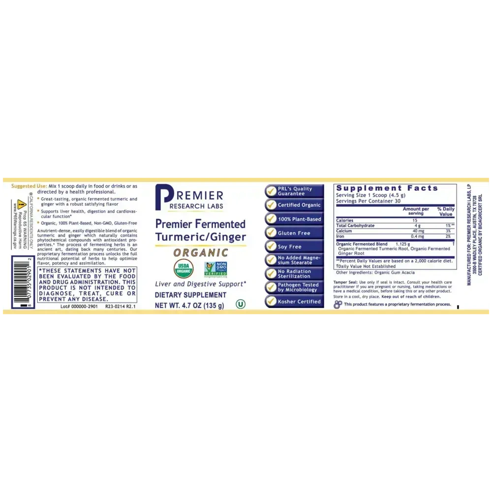 Product image for Premier Fermented Turmeric/Ginger.