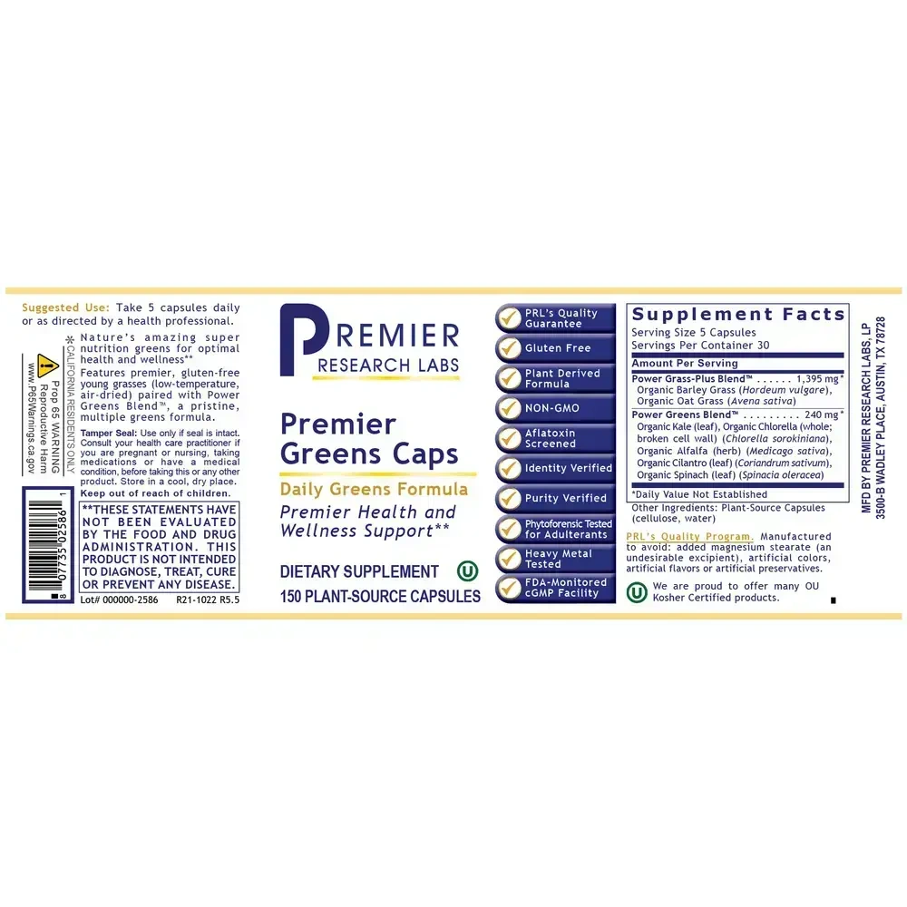 Product image for Premier Greens Caps.