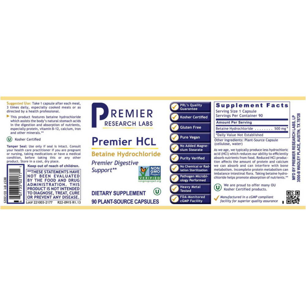 Product image for Premier HCL.