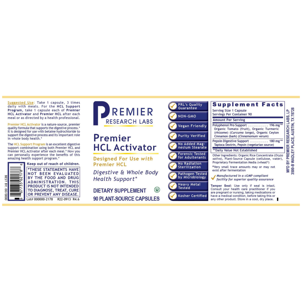 Product image for Premier HCL Activator.