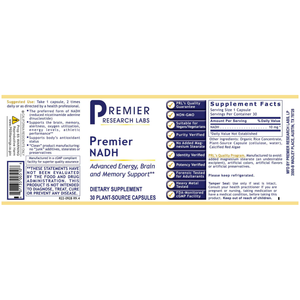 Product image for Premier NADH.