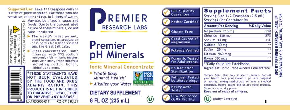 Product image for Premier pH Minerals.