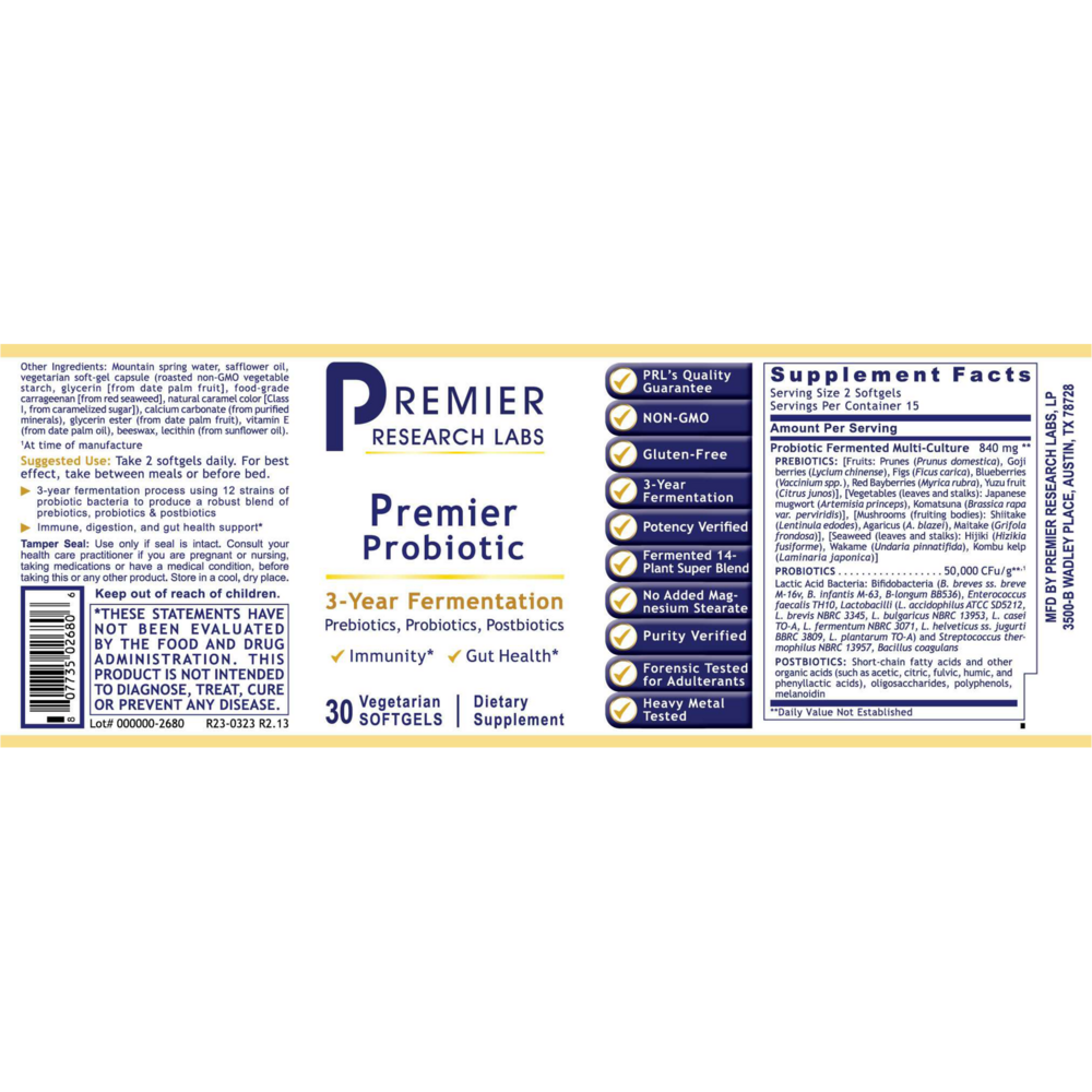 Product image for Premier Probiotic Caps.