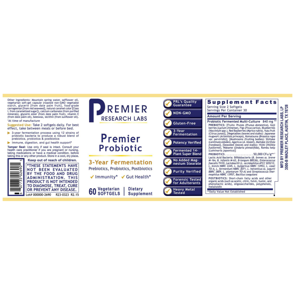 Product image for Premier Probiotic Caps.
