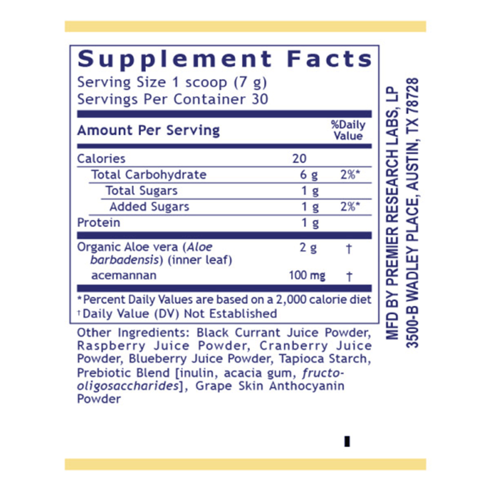 Product image for Premier Aloe Powder, Mixed Berry Flavor.