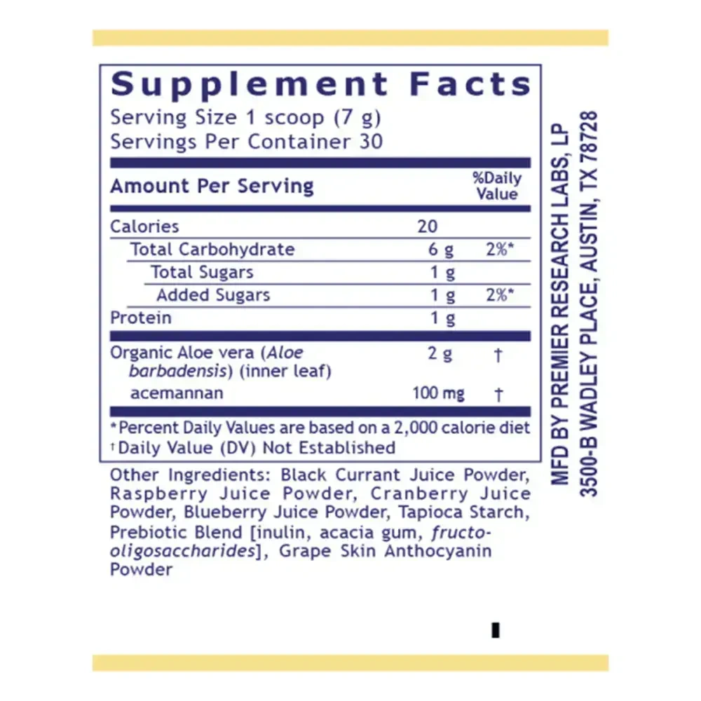 Product image for Premier Aloe Powder, Mixed Berry Flavor.