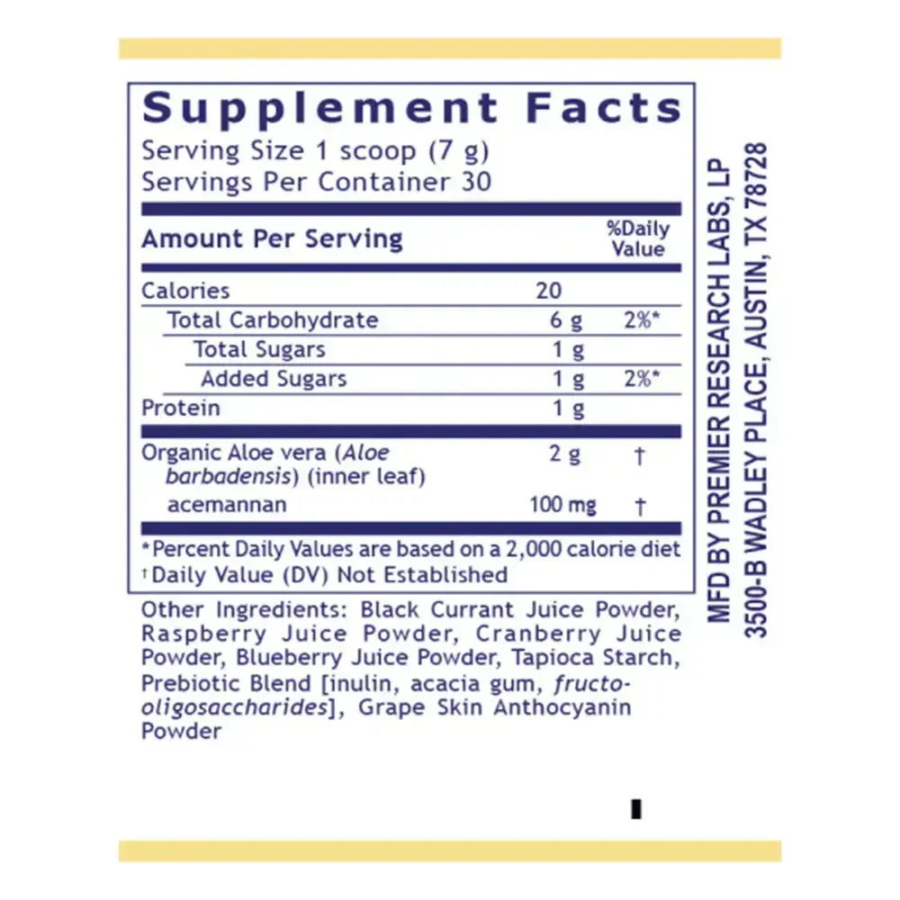 Product image for Premier Aloe Powder, Mixed Berry Flavor.