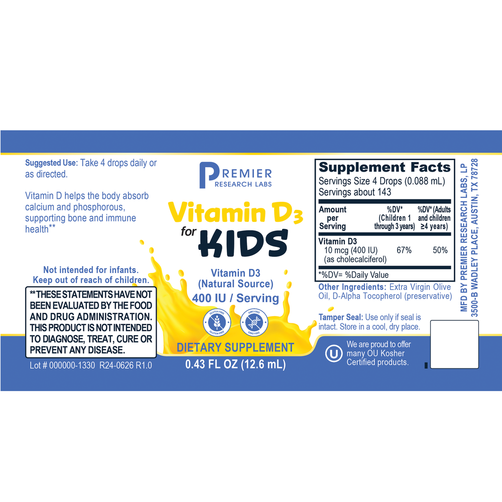 Product image for Premier Vitamin D3 for Kids.