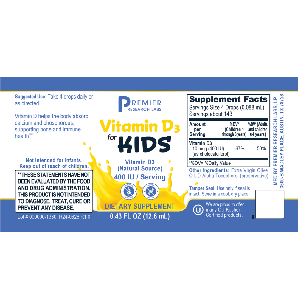 Product image for Premier Vitamin D3 for Kids.