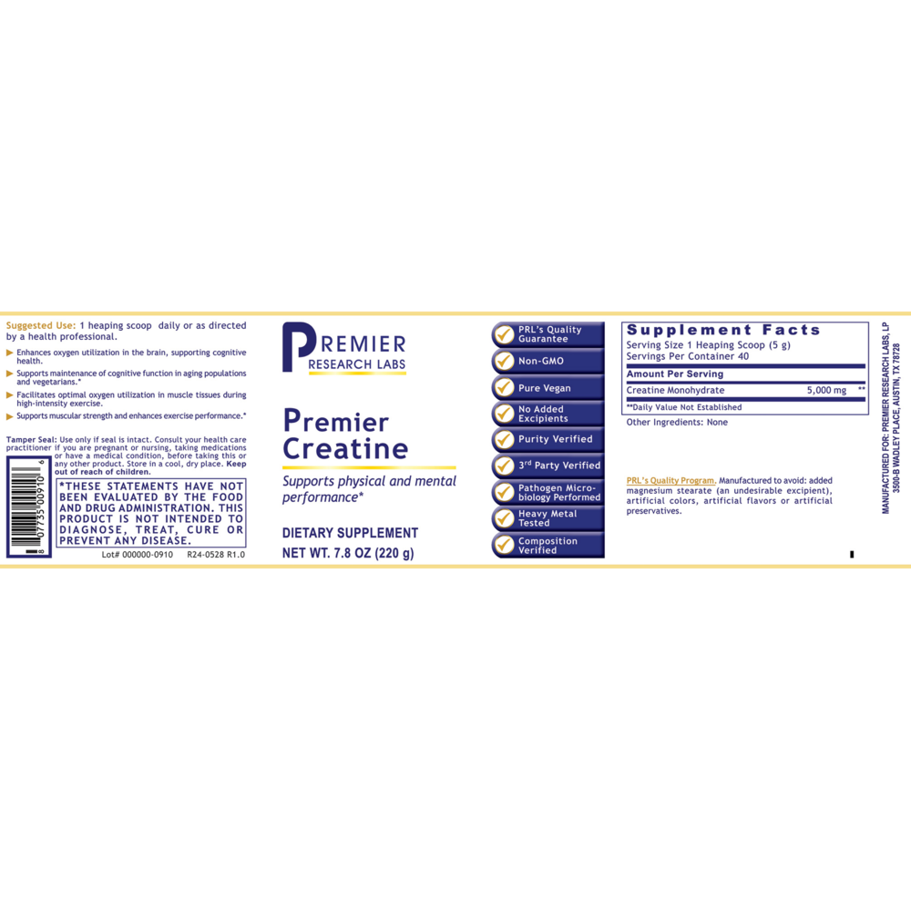 Product image for Premier Creatine Monohydrate.