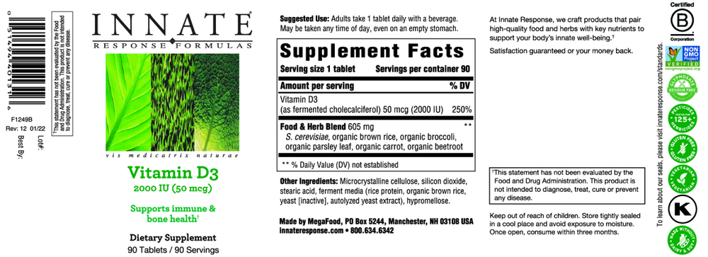 Product image for Vitamin D3 2000IU.
