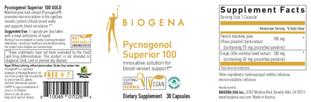 Product image for Pycnogenol Superior 100 GOLD.