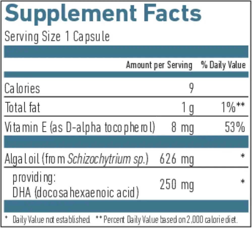 Product image for Omega 3 DHA Vegan.