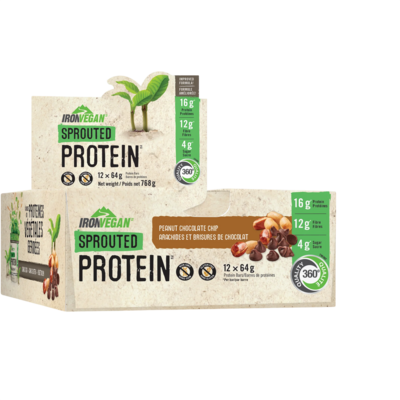 Sprouted Protein Bar - Peanut Chocolate Chip 12 Count
