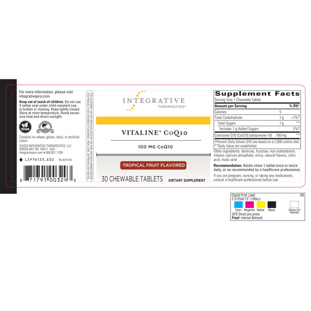 Product image for Vitaline® CoQ10 (100mg) Tropical.