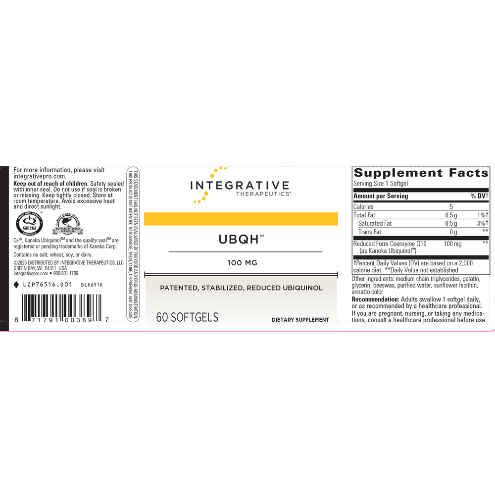 Product image for UBQH 100mg.