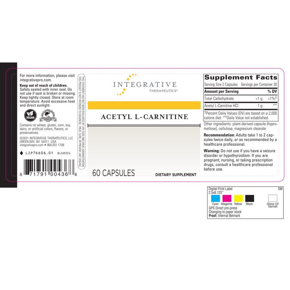 Product image for Acetyl L-Carnitine.