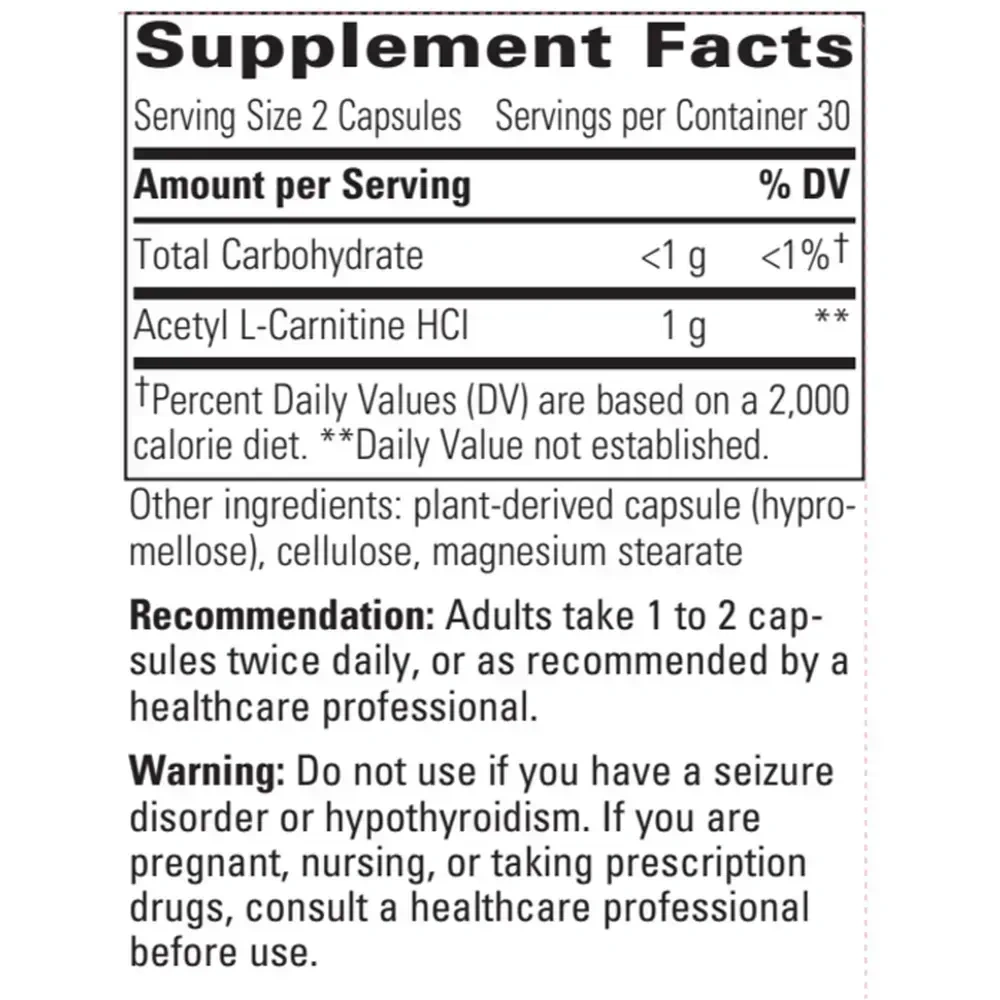 Product image for Acetyl L-Carnitine.