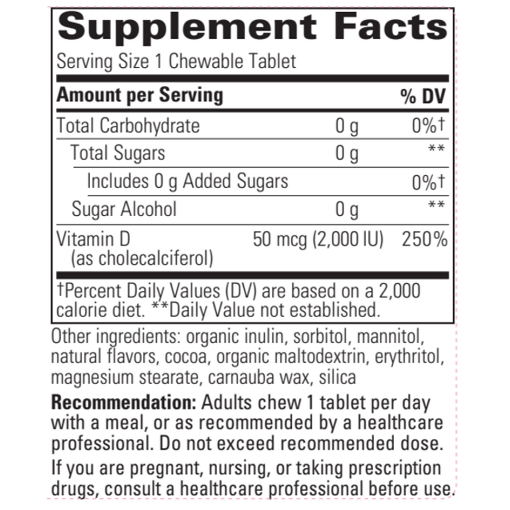 Product image for Vitamin D3 2000IU Chewable/Chocolate.