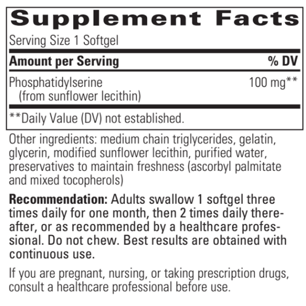 Product image for Phosphatidylserine 100mg (soy-free).