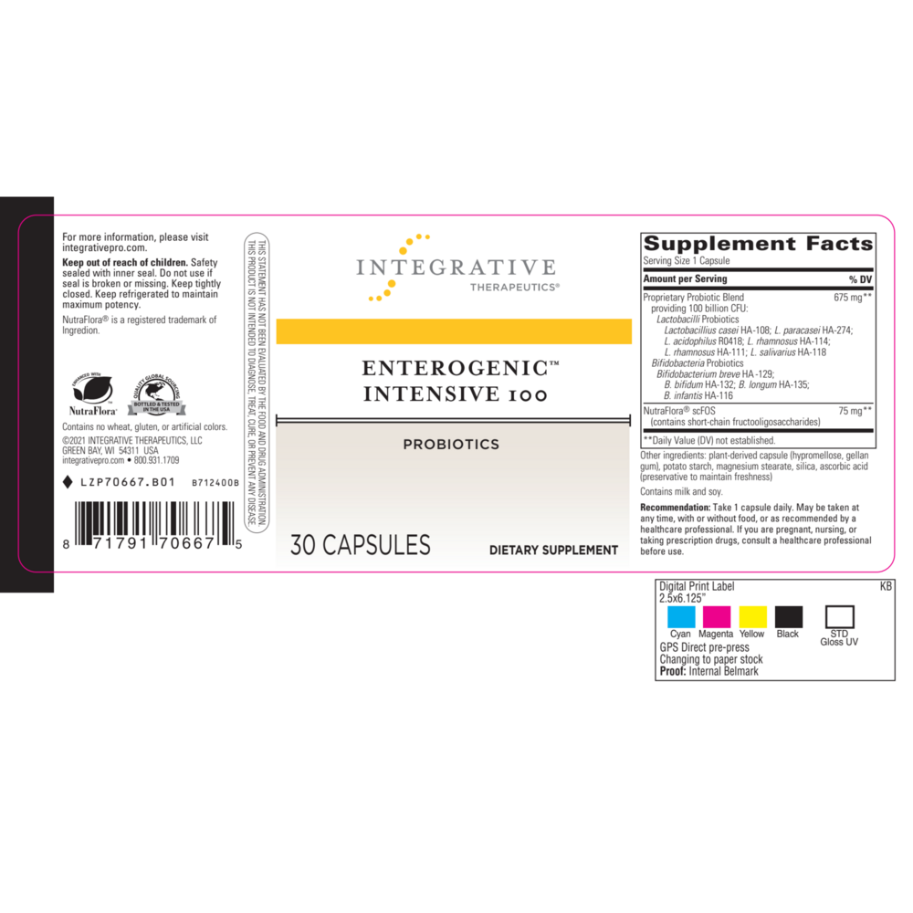 Product image for Enterogenic Intensive 100.