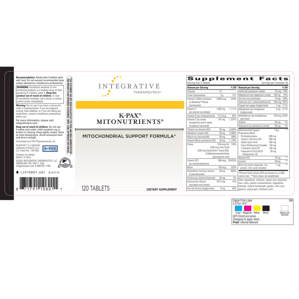 Product image for K-PAX MitoNutrients.