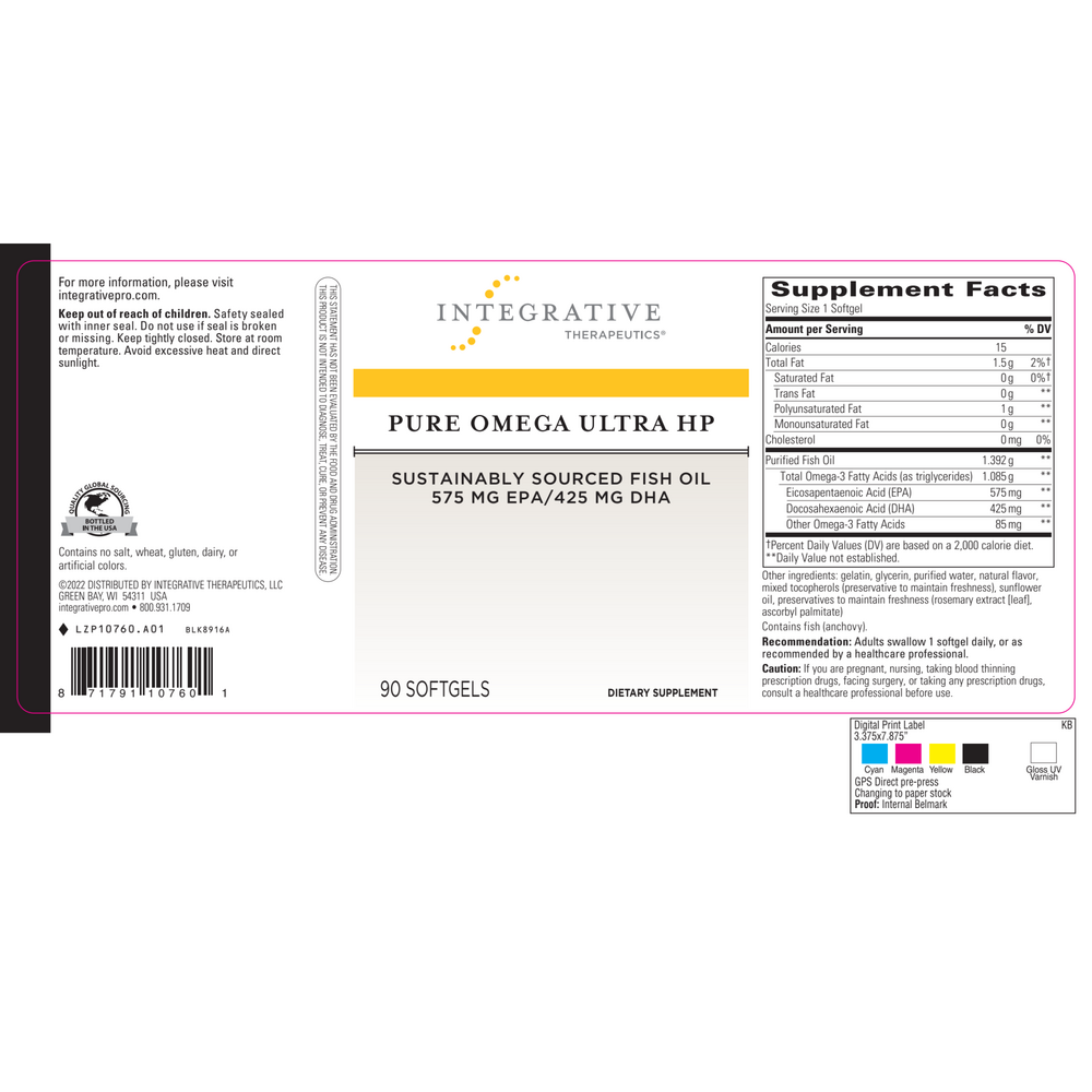 Product image for Pure Omega Ultra HP Softgels.