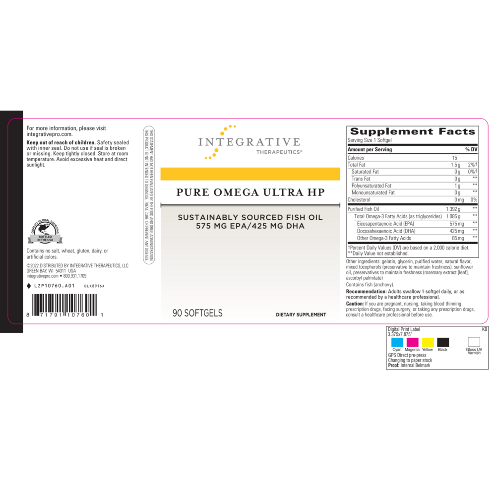 Product image for Pure Omega Ultra HP Softgels.