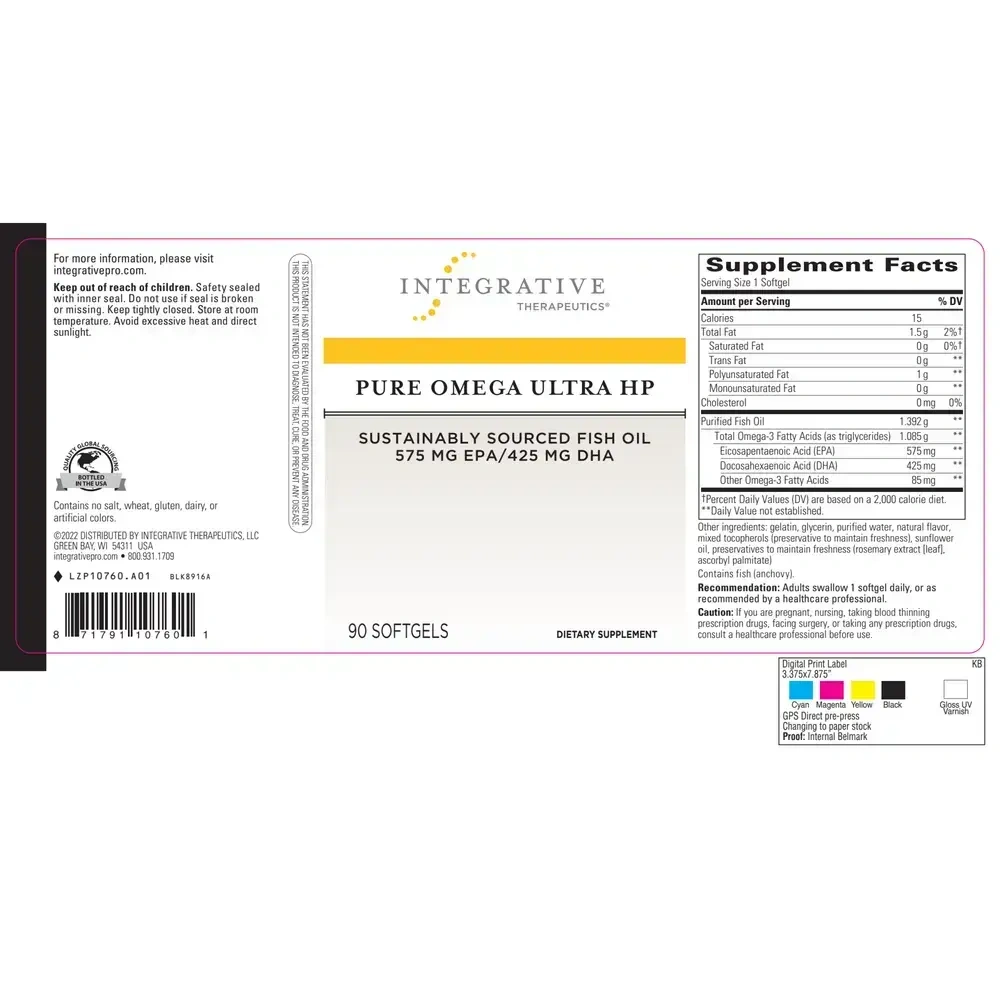 Product image for Pure Omega Ultra HP Softgels.