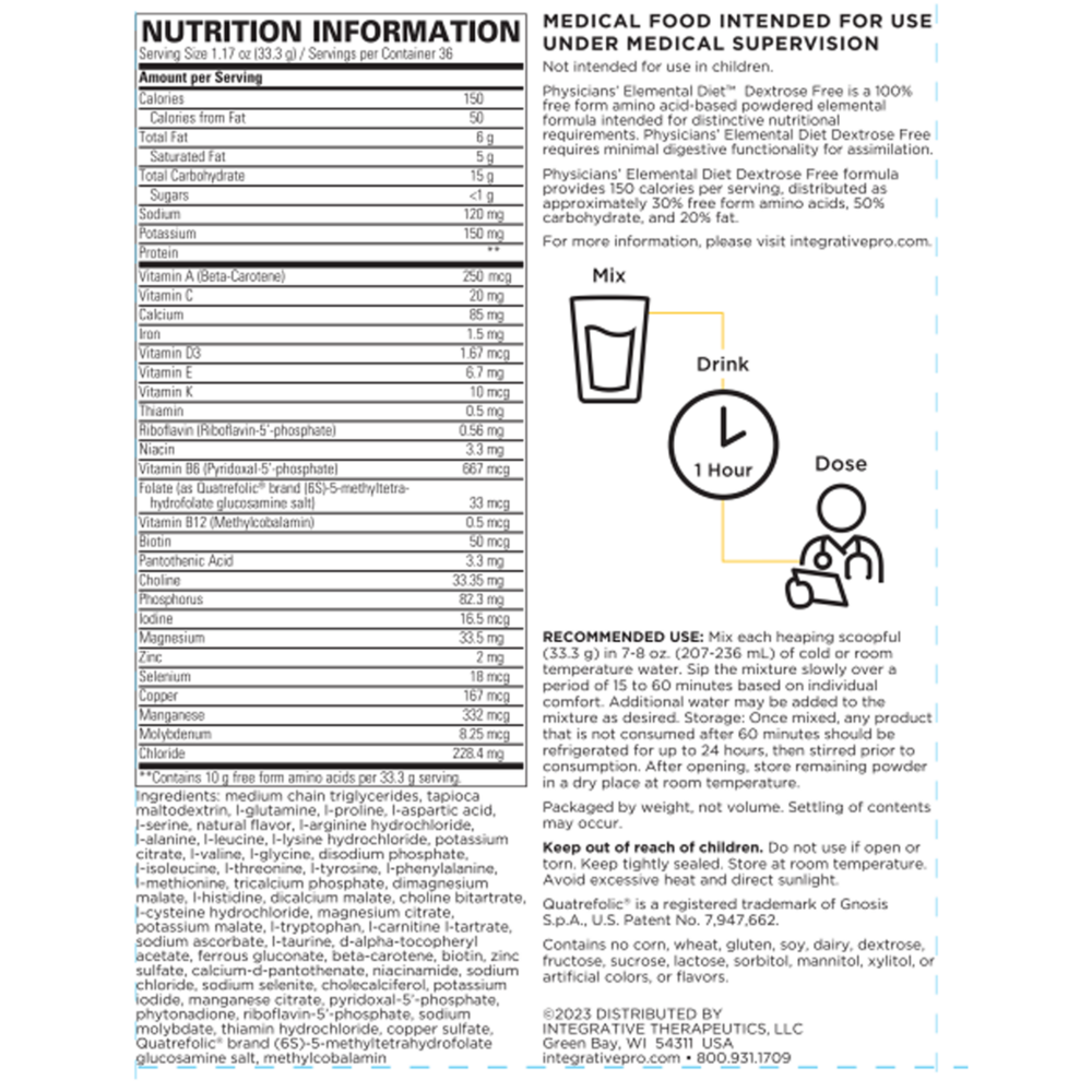 Product image for Physicians' Elemental Diet™ Dextrose Free.