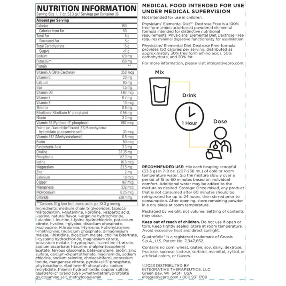 Product image for Physicians' Elemental Diet™ Dextrose Free.