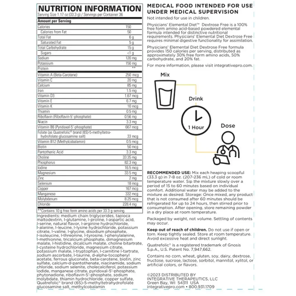 Product image for Physicians' Elemental Diet™ Dextrose Free.