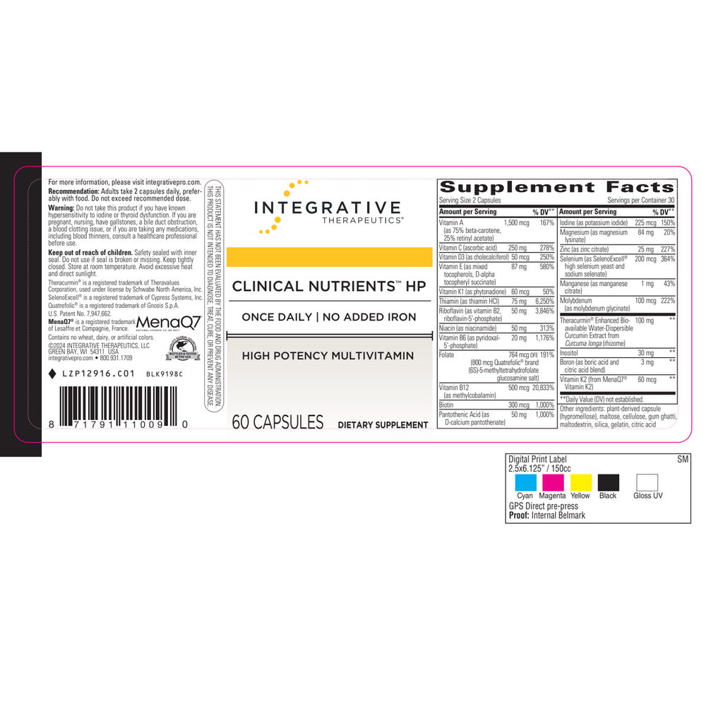 Product image for Clinical Nutrients™ HP.