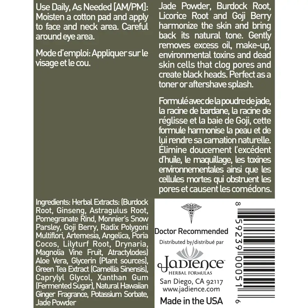 Product image for Jade and Burdock Purifying Toner.