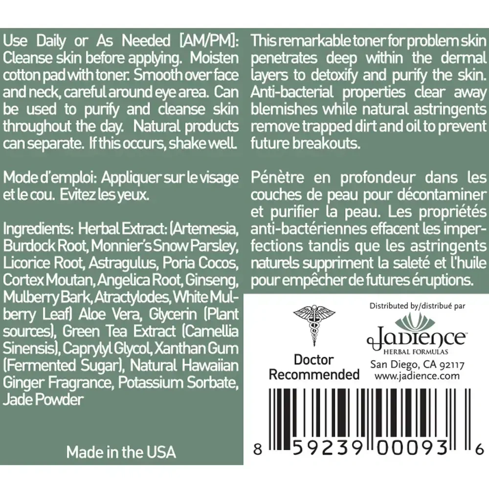 Product image for Jade and Burdock Purifying Toner for TS.