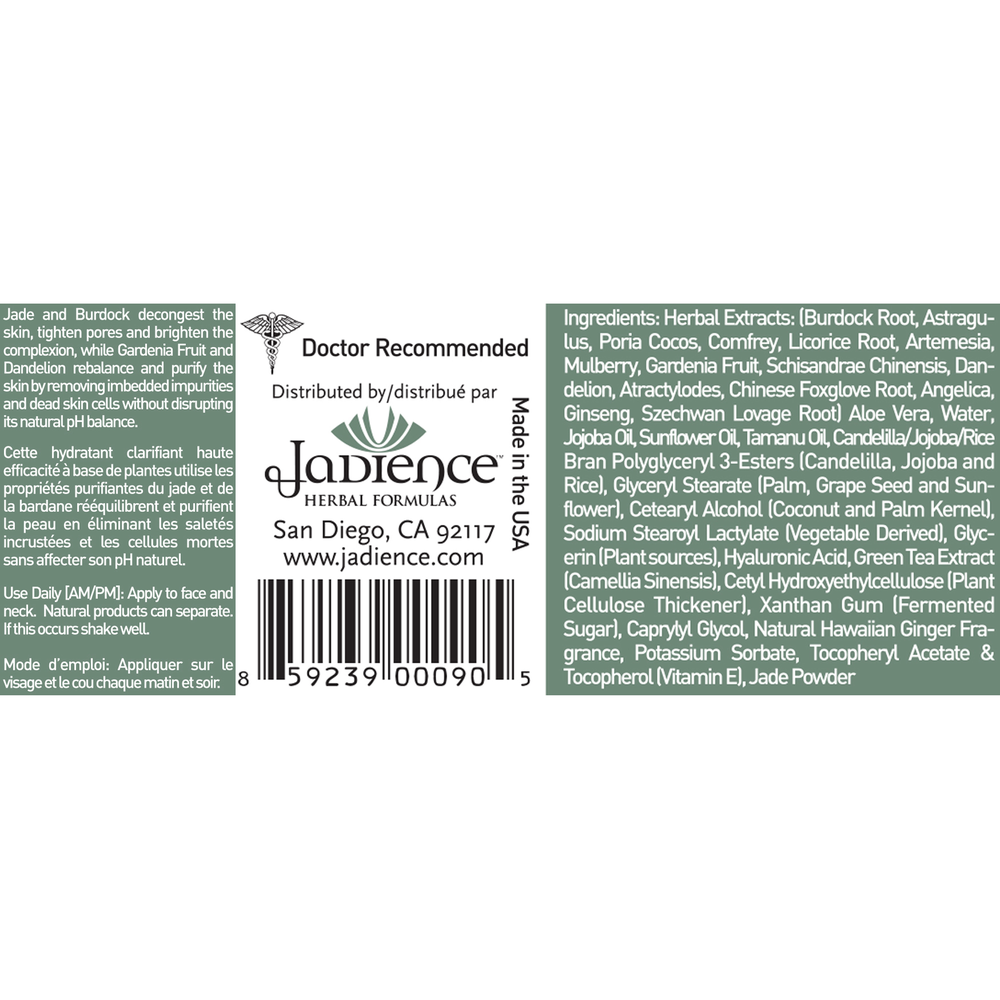 Product image for Jade and Burdock Purifying Moisturizer.