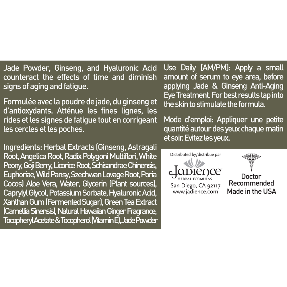 Product image for Jade and Ginseng Age Defying Eye Renewal Serum.