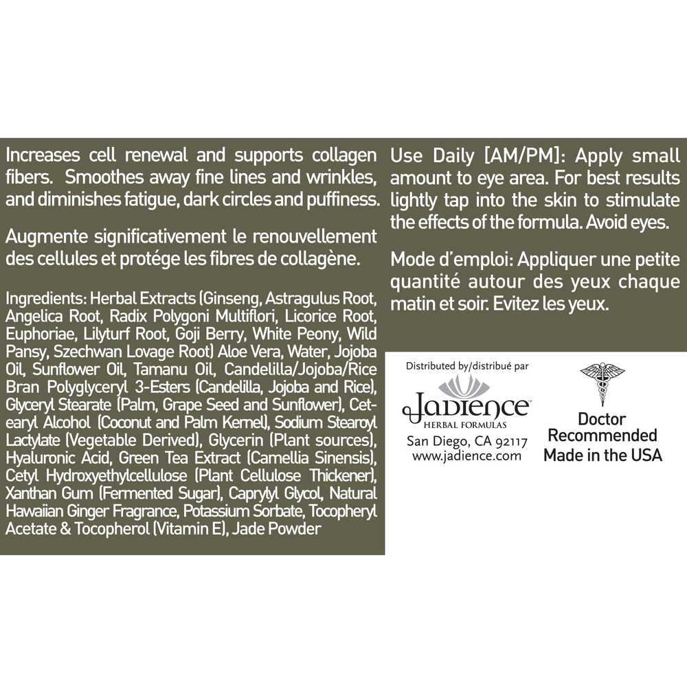 Product image for Jade and Ginseng Age Defying Anti-aging Eye Treatment.