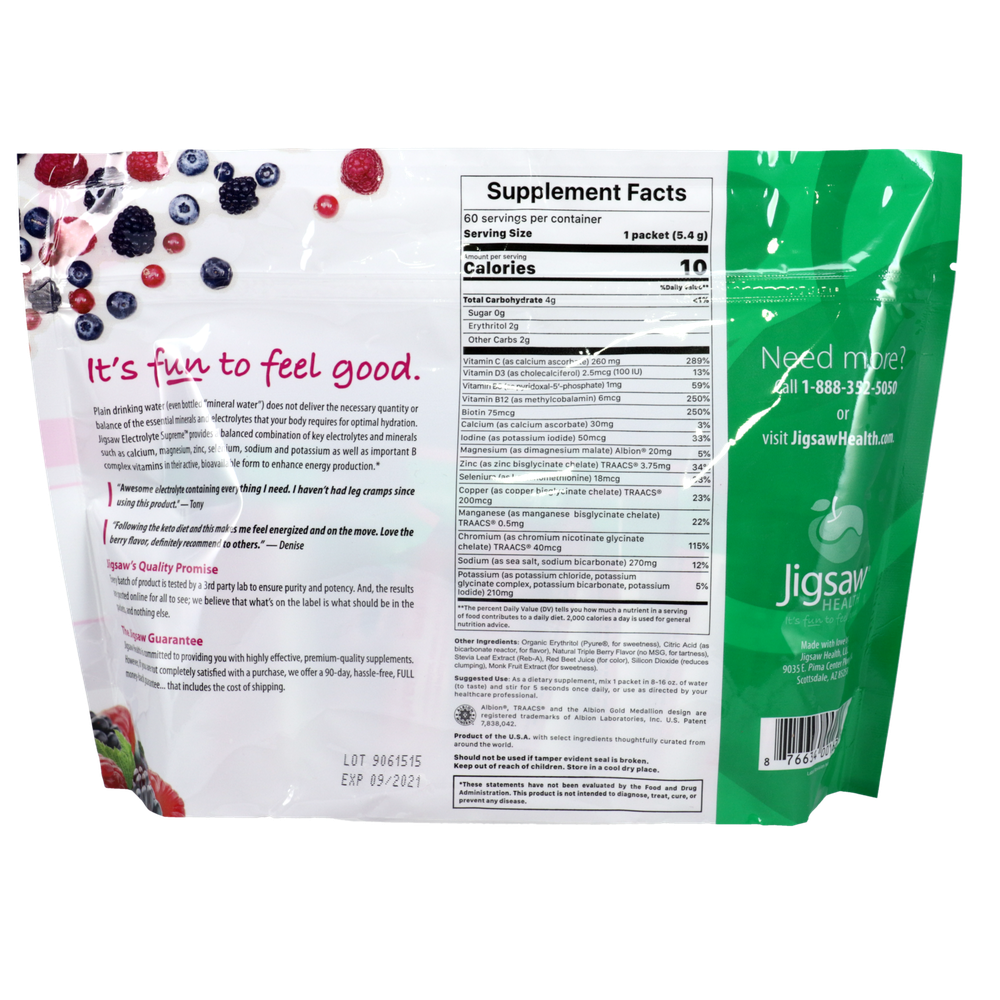 Product image for Electrolyte Supreme Berry-Licious Packet.